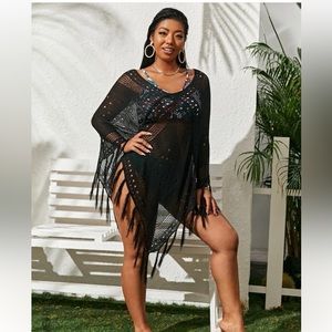 Shein, Fringe Knotted cover up, size XL